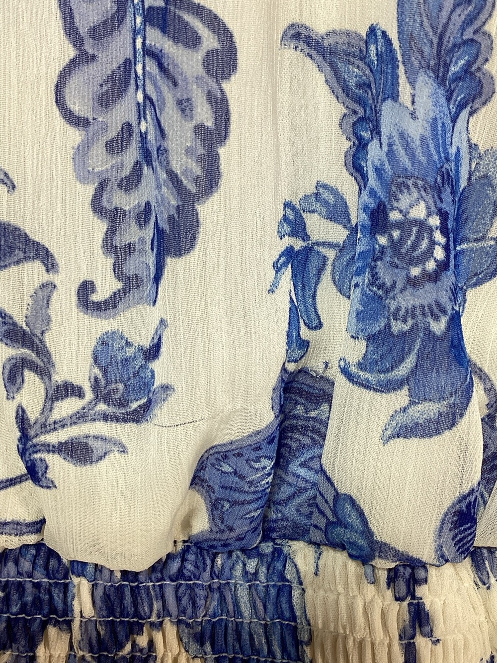 1. State White Maxi Dress with Blue Floral Print - Picture 10 of 16